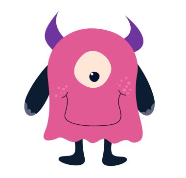 Beyaz arkaplanda Canavar karakterinin vektör görüntüsü