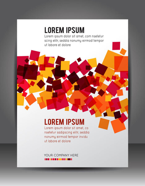 Бизнес-корпоративный фон с кубом, флаером, шаблоном оформления брошюры.