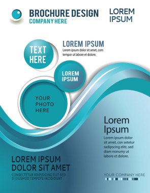 Daireli broşür tasarımı içeriği. Desen şablonu