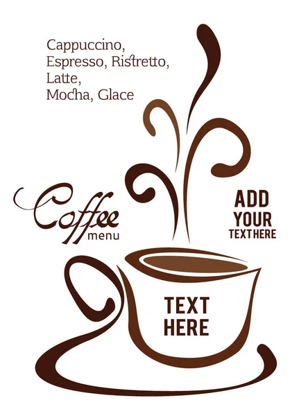 白色背景的咖啡杯褐色 — 图库矢量图片