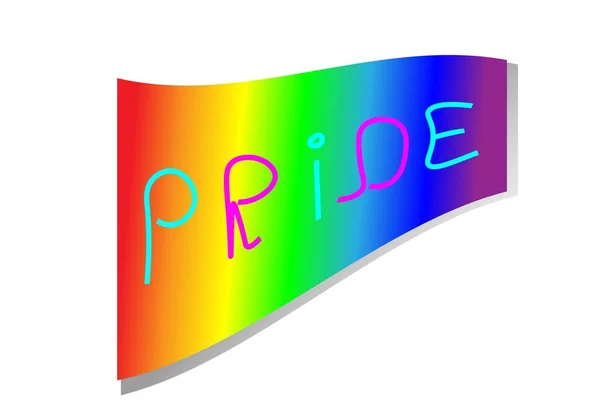 Unique inscription pride on the background of the color of the rainbow — Stock Vector