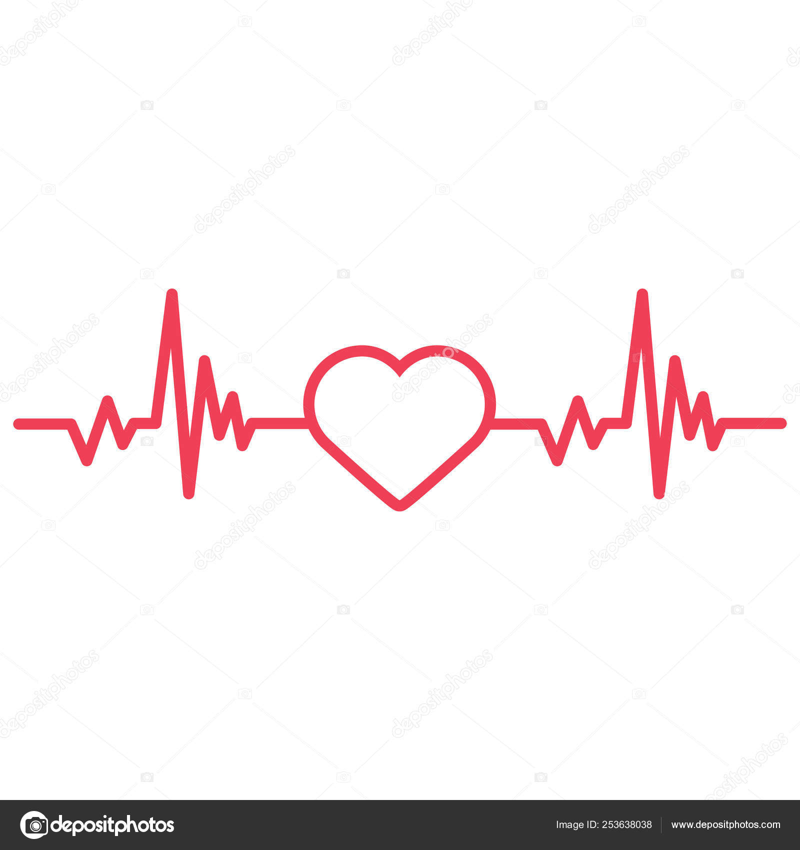 Heartbeat Line Heart Cardio Stock Vector Image by ©juzticecreative ...