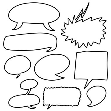 Set El kabarcık konuşma konuşmak basit iletişim kabarcık çizim