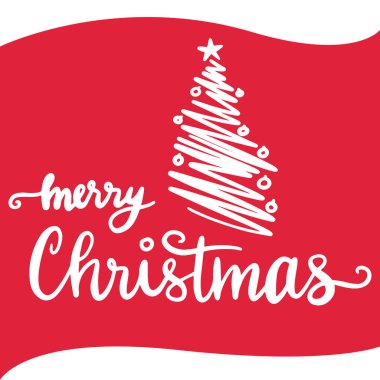 Handdrawn Merry Noel yazı tipografi selamlar kart 