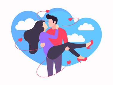 Sevgililer günü kart vektör çift 