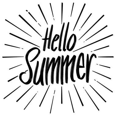 Merhaba Yaz Tipografik Yazıt vektör illüstrasyon 