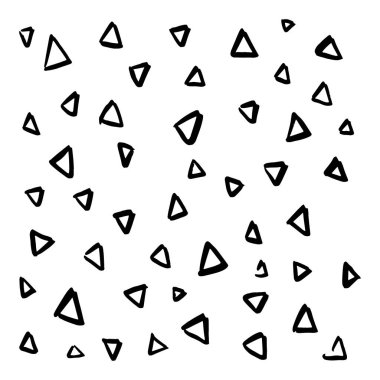 El yapımı Memphis üçgen desen Moda 80-90s. Siyah beyaz mozaik doku