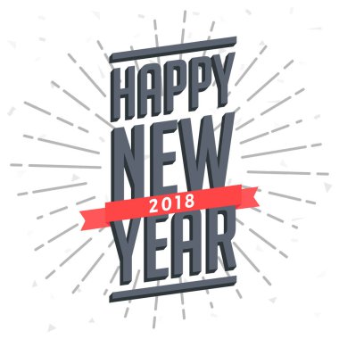 Happy New Year Dekoratif Kutlama tebrik kartı yeni yıl için