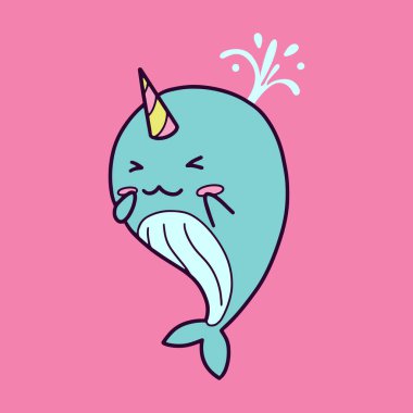 Sevimli balina uniwhale vektör Illustration 