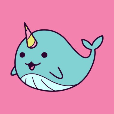 Sevimli balina uniwhale vektör Illustration 