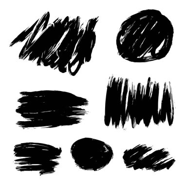 El yapımı çizilmiş fırça Strokes grunge seti 