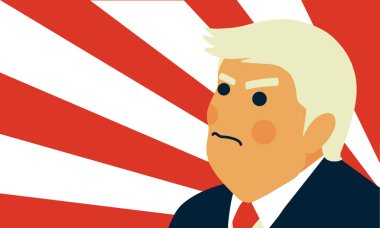 Washington Dc, bize - Şubat 2019: Cumhurbaşkanı Donald Trump vektör çizim karikatür portre