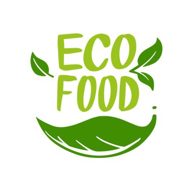 Vegan organik, doğal, Bio ve Eko vektör illüstrasyon 