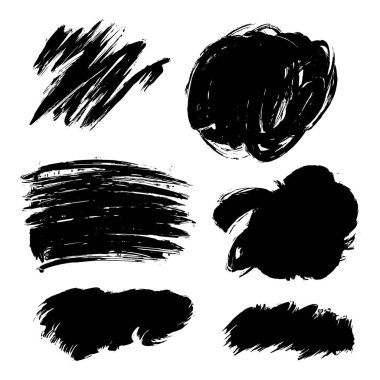 El yapımı çizilmiş fırça Strokes grunge seti 