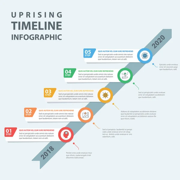 Infografika Kroki Wzrostu Przez Liczby Informacji Nowoczesnym Stylu Mogą Być — Wektor stockowy