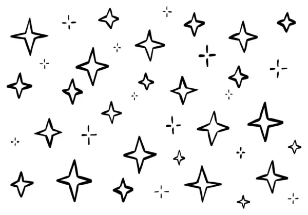 Patrón Estrellas Geométricas Modernas Vector Star Pattern Fondo Dibujado Mano — Vector de stock