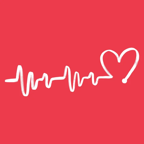 Symbole Icône Style Cardio Vasculaire Ligne Battement Coeur Dessiné Main — Image vectorielle