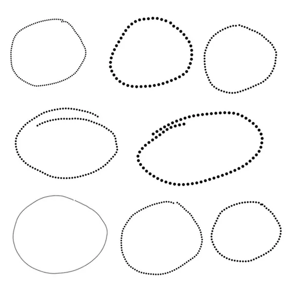Set Doodle Seturi Schițe Linie Cerc Trase Mână Neagră Cercuri — Vector de stoc