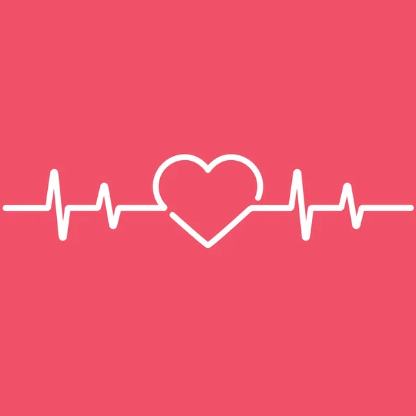 Heartbeat Lijn Cardio Minimale Stijl Pictogram Symbool — Stockvector