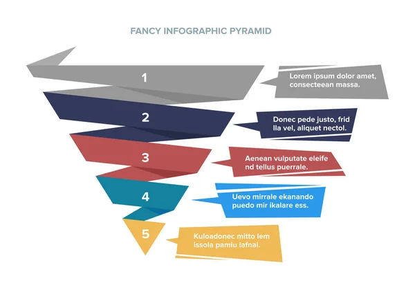 다채로운 피라미드 그래픽 다채로운 설명과 단계와 아이콘 비즈니스 현대와 — 스톡 벡터
