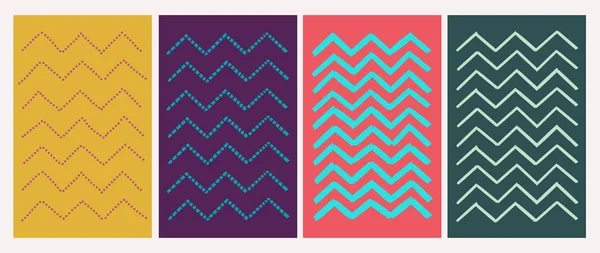 Zigzag Fondo Handdrawn Retro Vintage 60S — Vector de stock