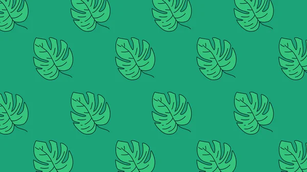 Fondo Del Patrón Hoja Dibujada Mano Ilustración Floral Dibujada Con — Vector de stock