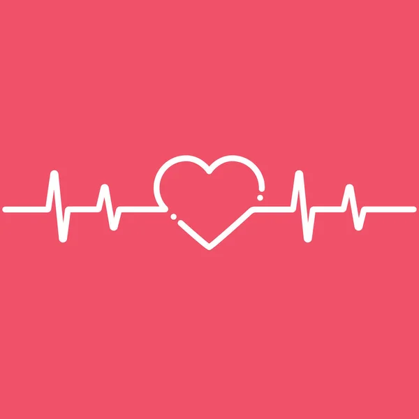 Heartbeat Lijn Cardio Minimale Stijl Pictogram Symbool — Stockvector