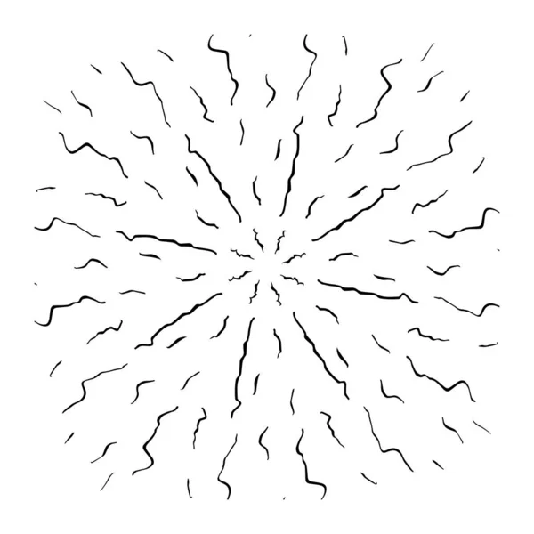 Вінтажний Сонячний Вибух Вибух Handdrawed Design Element Fireworks Black Rays — стоковий вектор