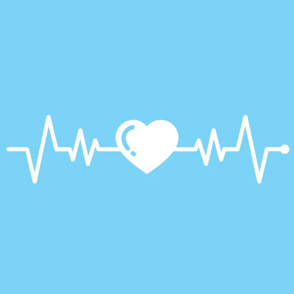 Herzschlag Linie Herz Kreislauf Minimalstil Symbol — Stockvektor