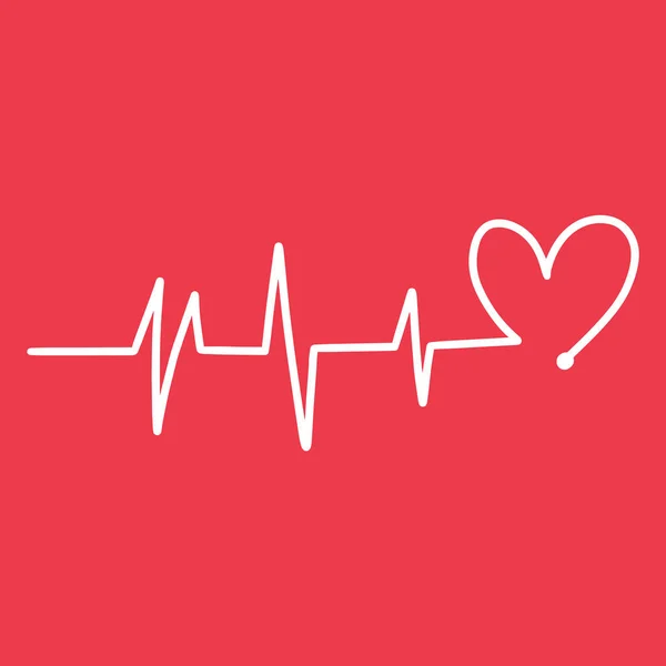 Heartbeat Lijn Cardio Minimale Stijl Pictogram Symbool Getekend Met Hand — Stockvector