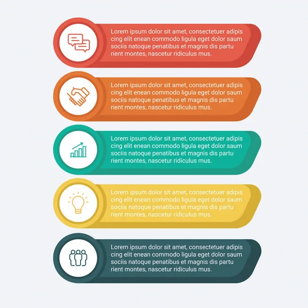 Modern basit stil web tasarım düzeni daire simgelerinden yapılan renkli infografik afiş