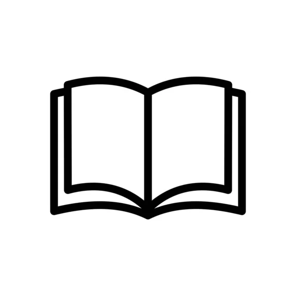 Icono Vectorial Blanco Negro Del Libro — Vector de stock