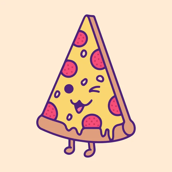 Wektor Ilustracja Pizzy Plasterek — Wektor stockowy