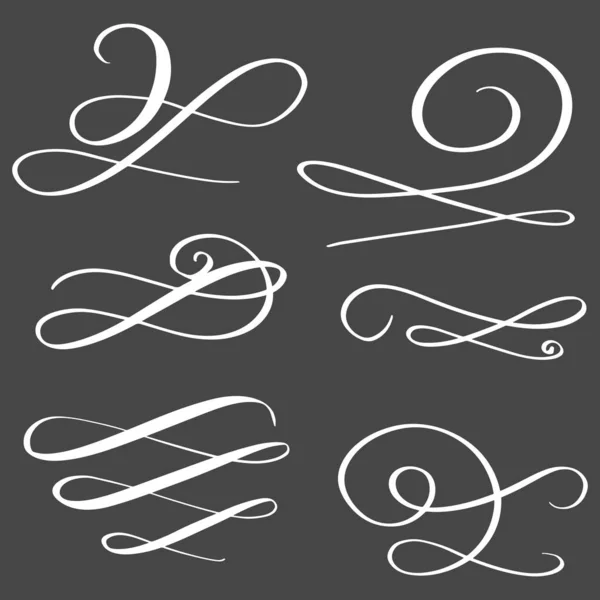 Handmade Collection Set Underline Strokes Marker Brush Doodle Style Various — Stock Vector