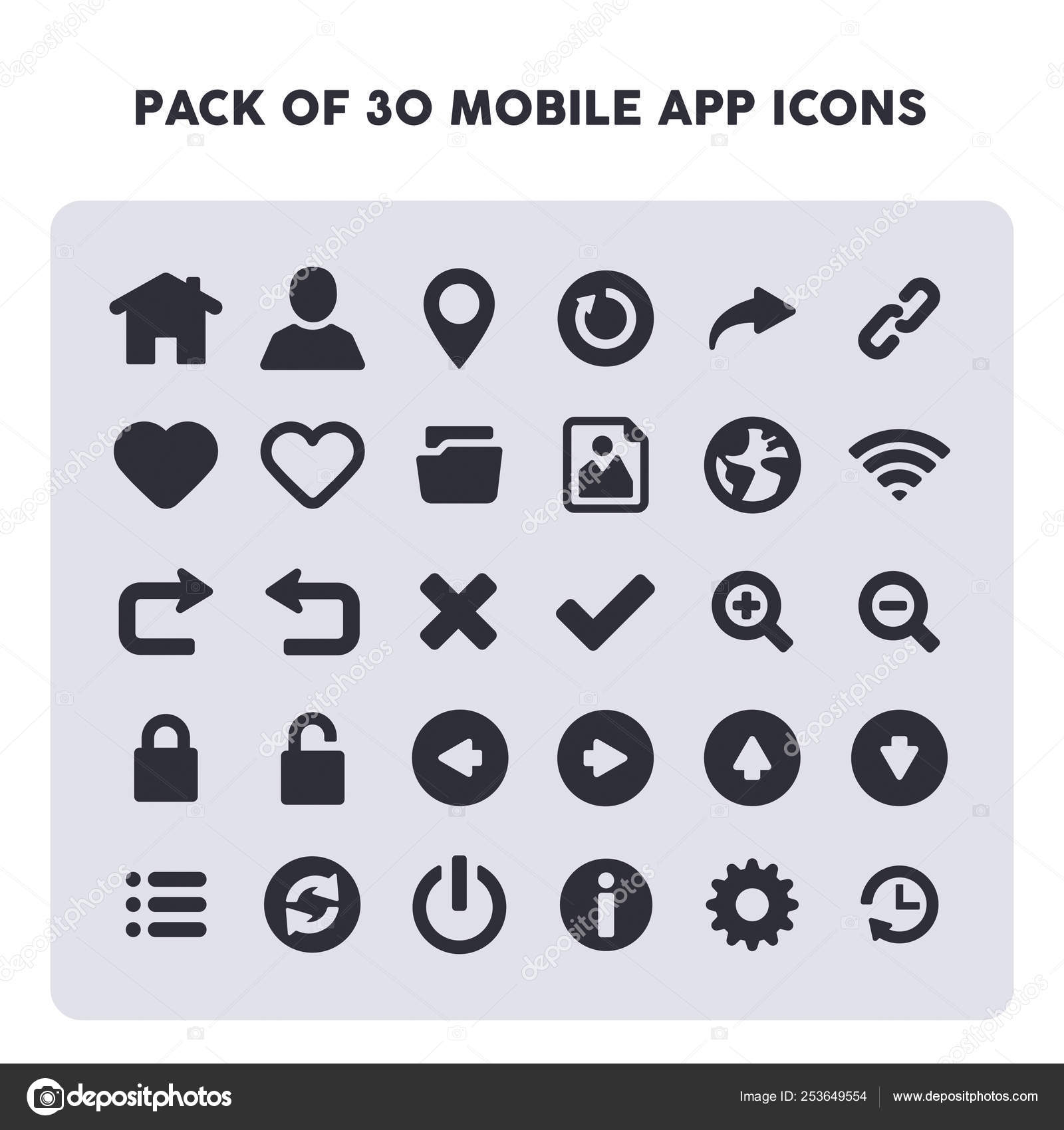 Pack Mobile App Icons Symbols Media Communication Can Used Mobile Vector Image By C Juzticecreative Vector Stock