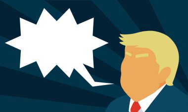 Washington Dc, bize - Şubat 2019: Cumhurbaşkanı Donald Trump vektör çizim karikatür portre