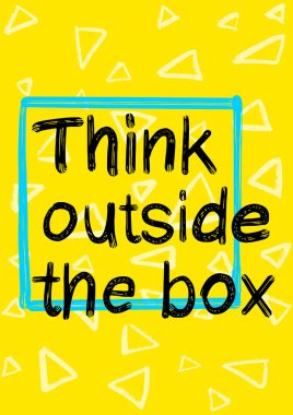 Kutu Dışında Düşünün Renkli Soyut El Günlük İlham için Poster çizilmiş