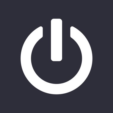 Tasarım logosu ui Vector illüstrasyon Eps10 için izole koyu arka plan sembolü trendy düz tarzı beyaz Güç Uygulama Mobil simgesi