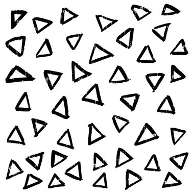 El çizilen üçgen şekiller Ile Dekoratif desen Siyah beyaz renklerde el boyalı grungy mürekkep doodle dijital kağıt, kumaş, fon, sarma için sonsuz doku trendy tasarım elemanı sonsuz doku