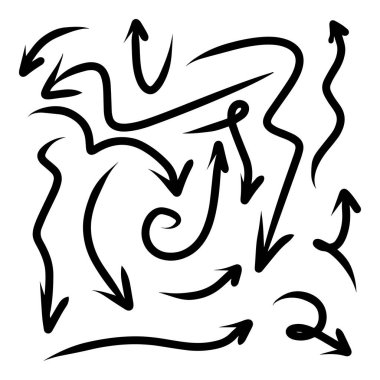 Grunge çizimi el yapımı suluboya karalama vektör kümesi 