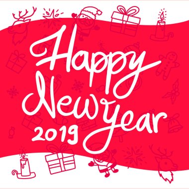 Mutlu yeni yıl çizilmiş yazı