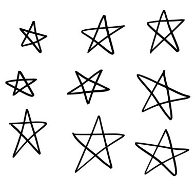 Modern geometrik yıldız deseni. Elle çizilmiş vektör yıldız desen arka plan 