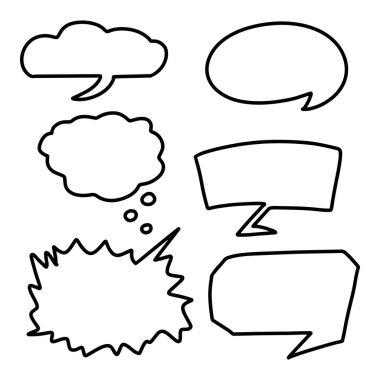 Set El kabarcık konuşma konuşmak basit iletişim kabarcık çizim