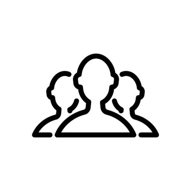 insanların siyah beyaz vektör simgesi