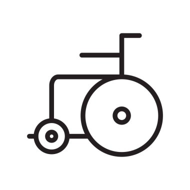 Tekerlekli sandalye simgesi logosu beyaz arkaplan şablon vektörü üzerinde izole edildi