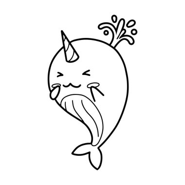 Sevimli balina uniwhale vektör Illustration 