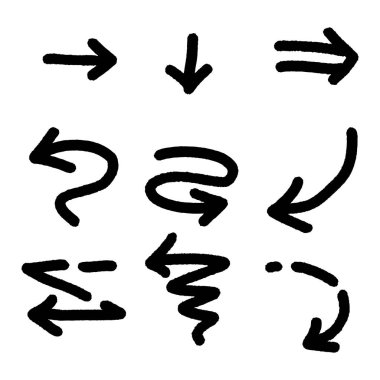 Grunge çizimi el yapımı suluboya karalama vektör kümesi 