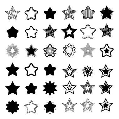 Modern geometrik yıldız deseni. Elle çizilmiş vektör yıldız desen arka plan 