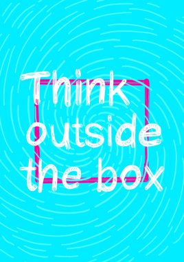 Kutu Dışında Düşünün Renkli Soyut El Günlük İlham için Poster çizilmiş
