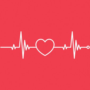 Heartbeat Line Cardio Minimal Stil Simge Sembolü